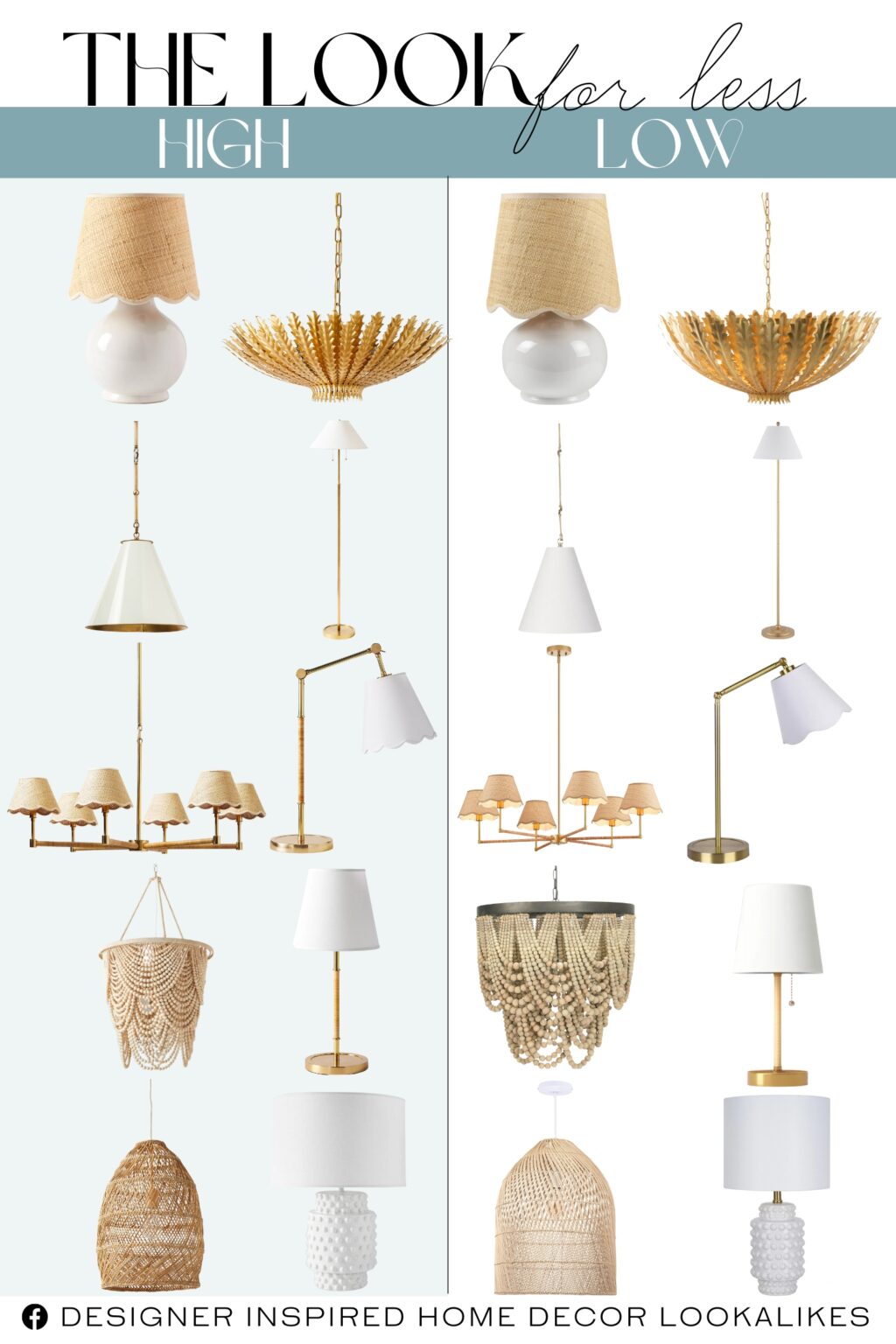 10 High/Low Serena & Lily Lighting.