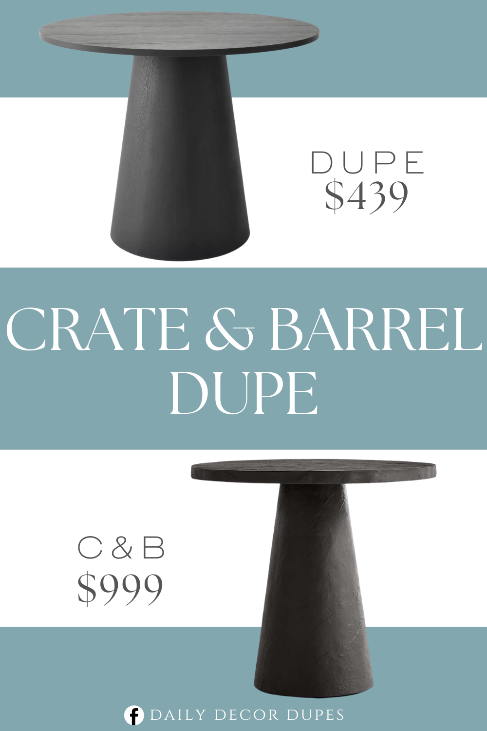 Crate & Barrel Willy Charcoal Brown Pedestal Bistro Table Dupe. This table also doubles as a console or display table, adding to its versatility.Measuring 35"x35", this table comfortably seats 4 guests, with the pedestal base providing ample leg room for maximum comfort during meals.