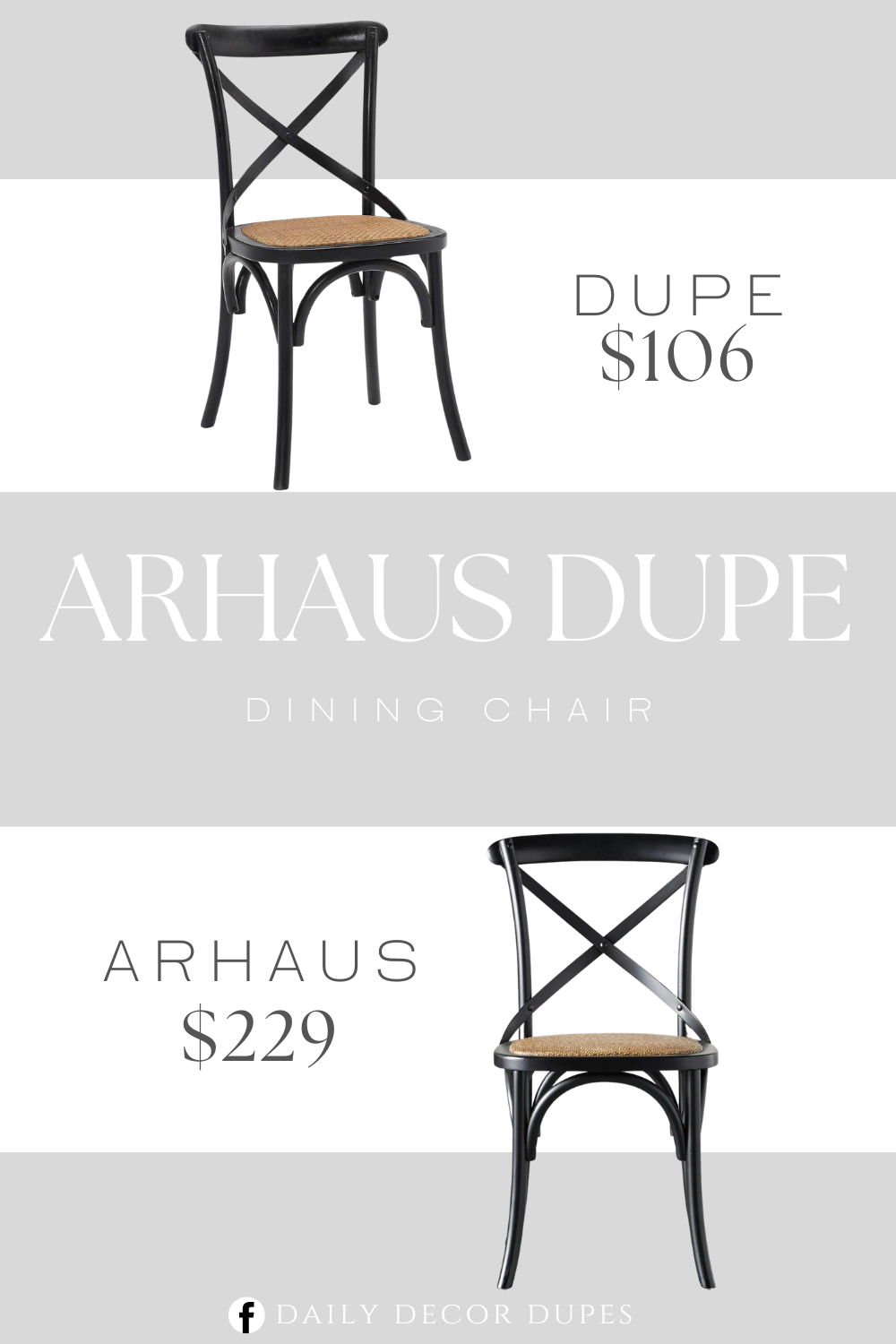 Arhaus Cadence Dining Chair with Rattan Seat Dupe. Crafted with solid elm wood, Gear adds charm and nostalgia to the dining room. Sitting atop bowed legs, the open cross back frame is complemented by the curved apron detail.