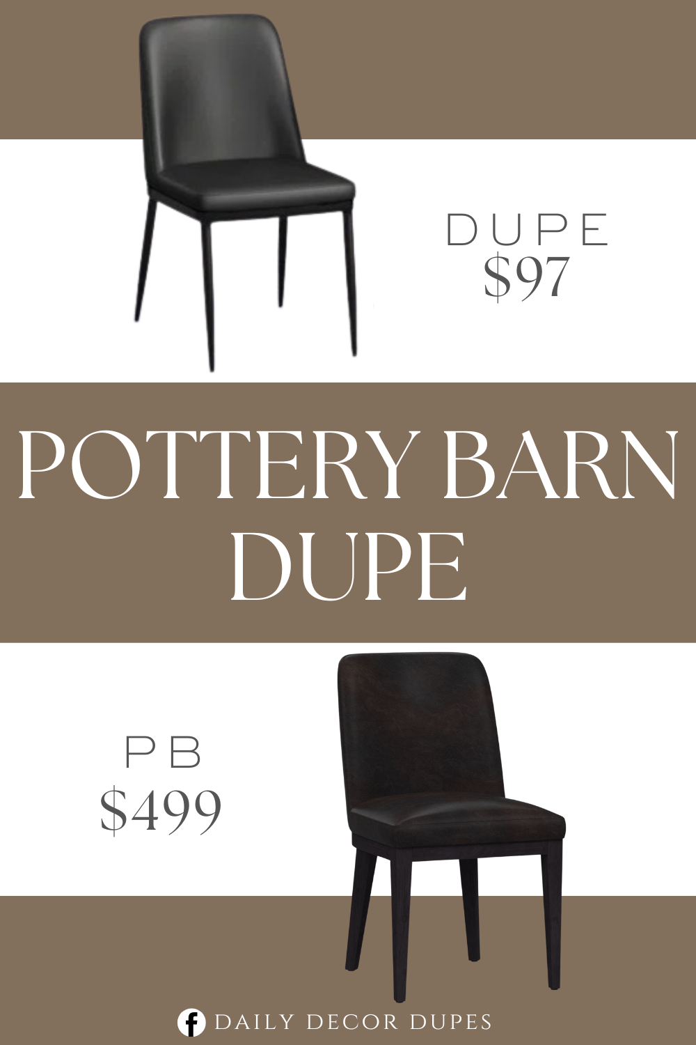 Pottery Barn Layton Leather Dining Chair Dupe. This upholstered dining chair features a foam-padded seat and chairback to encourage hours of comfort.