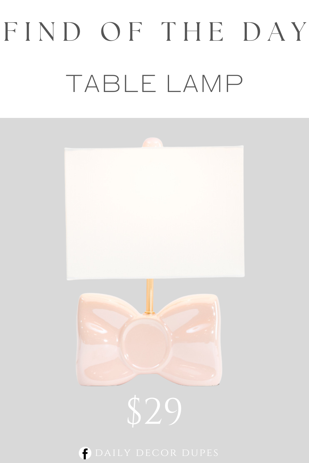 Find of the Day Luster Bow Ceramic Table Lamp. gold tone hardware, removable shade, ul listed, bow detail, glazed finish. 3-way switch. Ceramic table lamp.