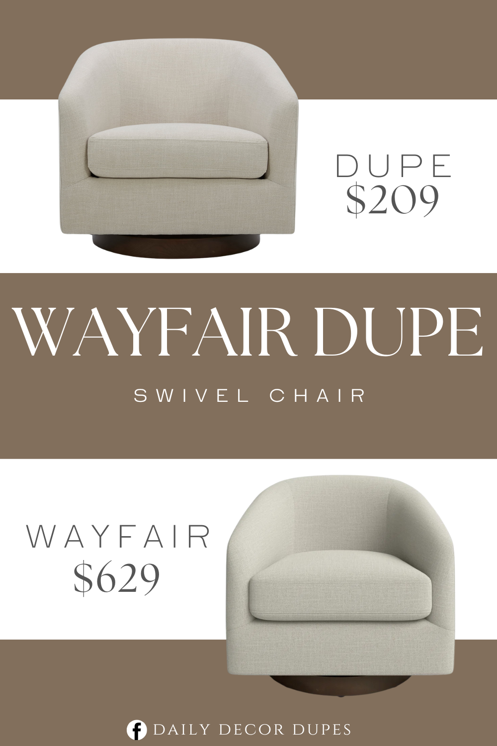 Wayfair Bennett Upholstered Swivel Barrel Chair Dupe. Constructed with premium quality solid wood frames and bases, all of which are kiln dried for added durability.