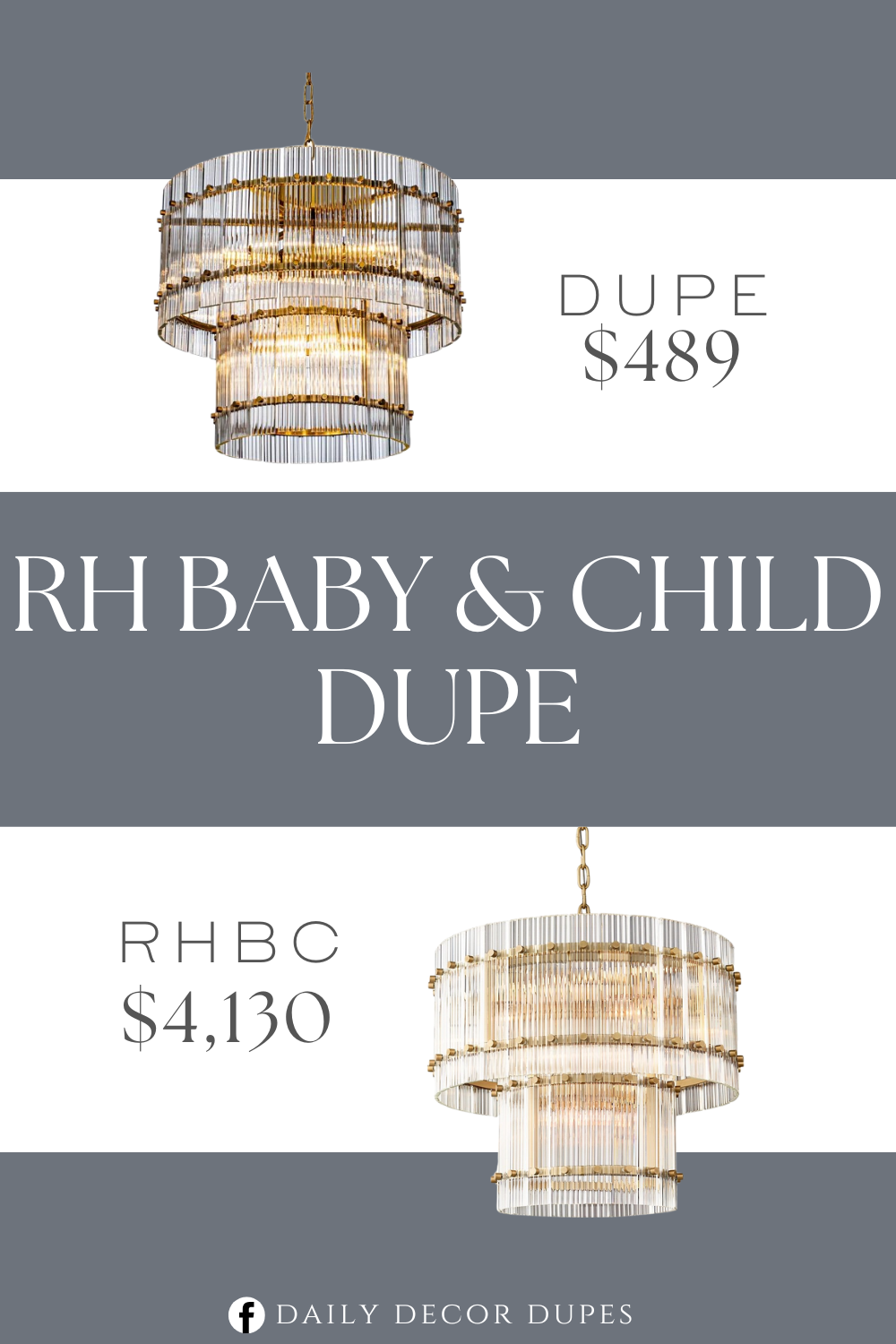 RH Baby & Child San Marco Two-Tier Round Chandelier Dupe. It comes in a plated antique gold finish frame, which creates a wonderfully golden look.