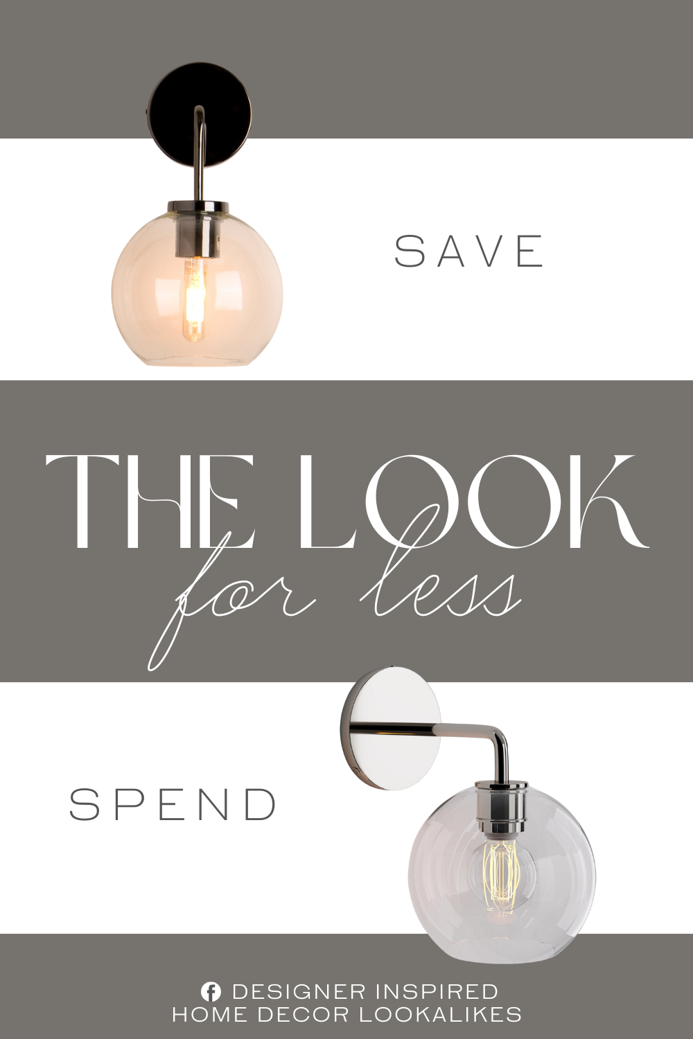 West Elm Sculptural Globe Sconce Dupe. ul listed, glass bulb cover, hardwiring required. metal and glass.