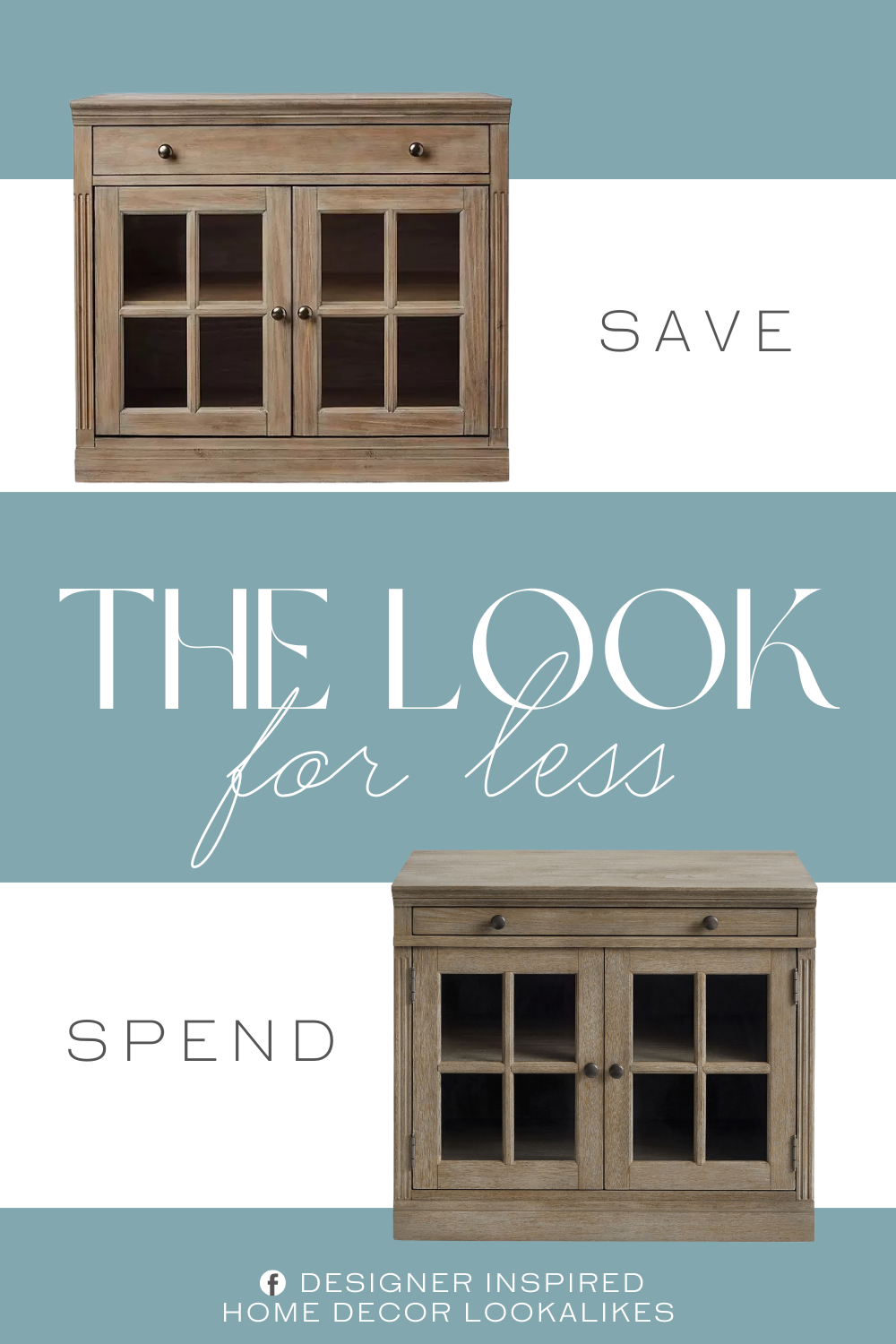 Pottery Barn Livingston Double Glass Door Cabinet Dupe. Featuring a thoughtfully designed layout, the console includes one drawer situated above two tempered glass doors.