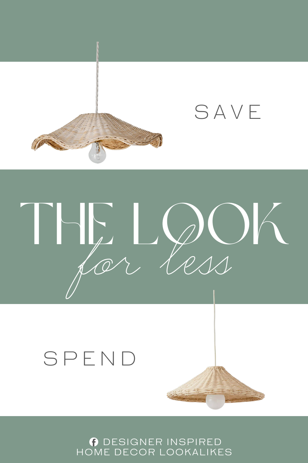 Serena & Lily Cannes Pendant Dupe. The warm tones and beautiful curved wave in these unique rattan lamp shades give your space a touch of natural elegance, making it stand out with flair.