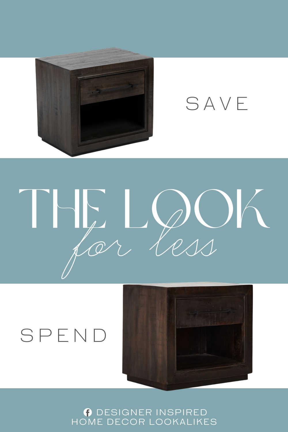 Pottery Barn Emile Nightstand Dupe. 1 drawer and 1 cubby for ample storage. espresso finish. mango wood