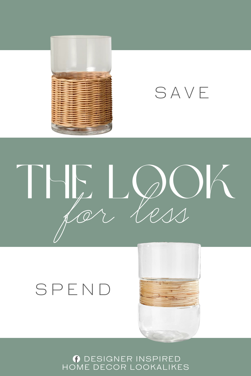 Pottery Barn Rattan & Glass Hurricane Candleholder Dupe. This candle holder features a glass container and rattan covering that allows you to carry the holder from one place to another safely. Compatible with pillar candles, this candle holder helps cast a warm, soft glow.