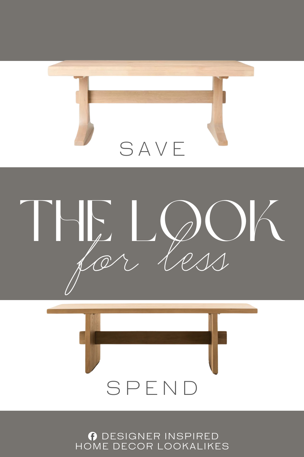 McGee & Co Eileen Coffee Table Dupe. Made with wood in a light brown finish. Set on a pedestal base.