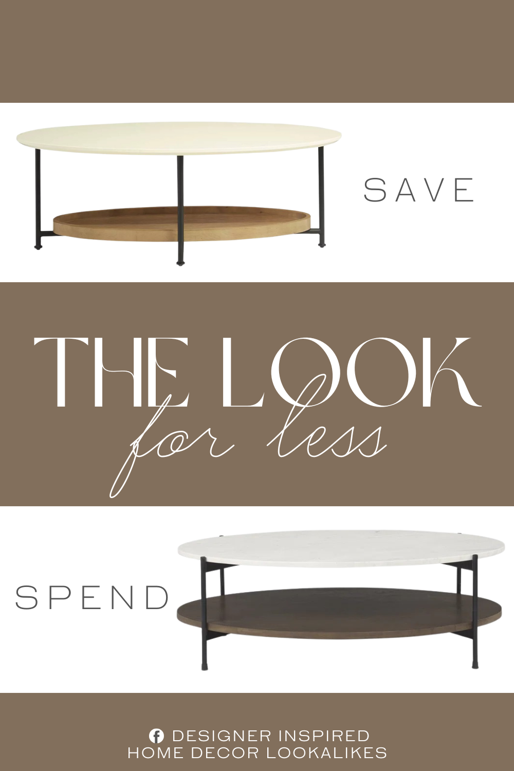 Mercana Larkin Coffee Table Dupe. Crafted from high-quality MDF with a scratch-resistant basecoat, this durable table supports up to 75 lbs and includes plastic glides to protect floors.