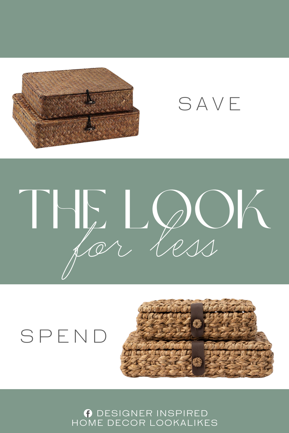 McGee & Co Corinne Woven Box Dupe. Made from durable seagrass, each flat woven wicker basket is handwoven and features natural color variations, making every piece unique.