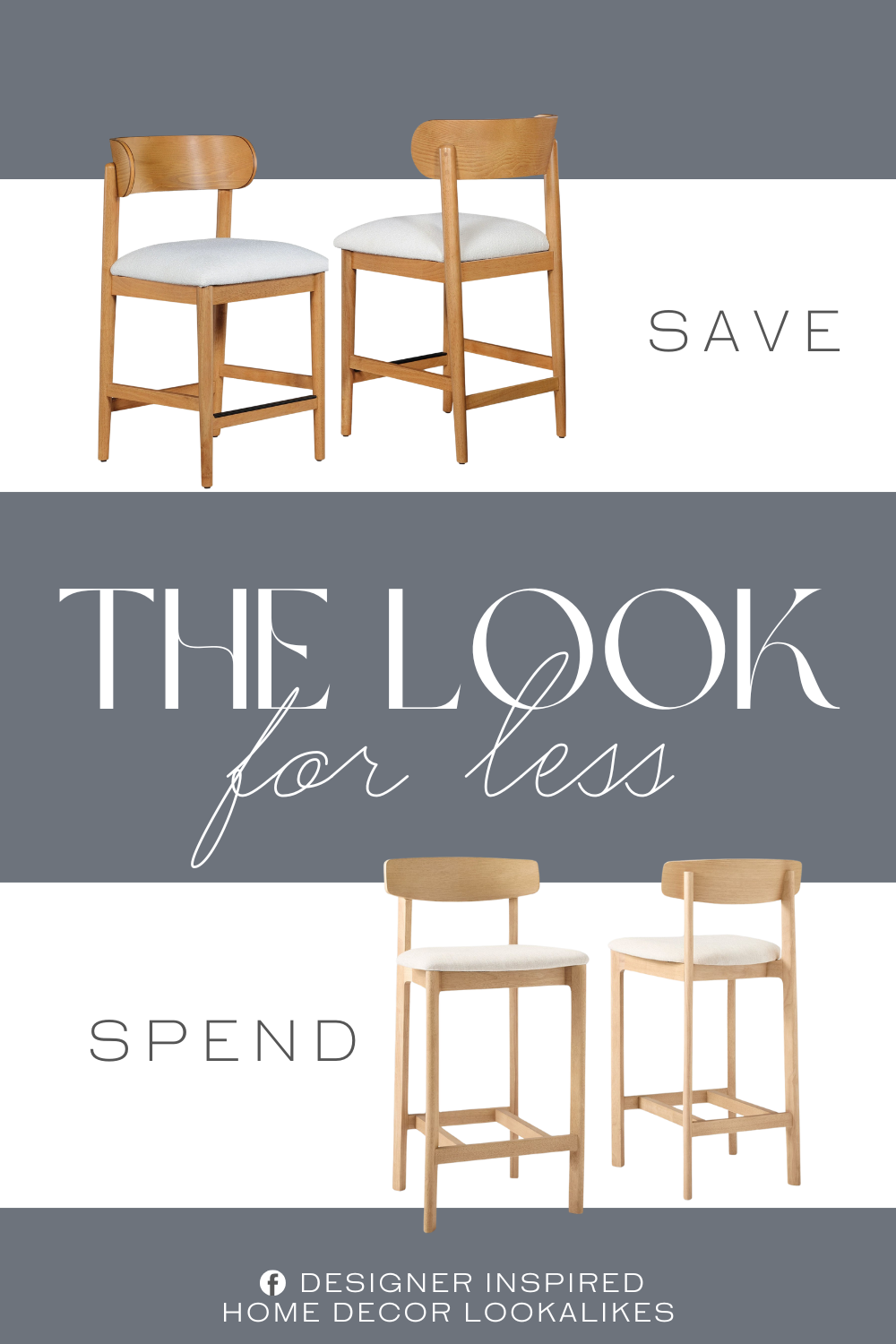 West Elm Morgan Counter Stool Dupe. Sturdy horseshoe shaped wood chair back. Generously padded seat cushion. Dowel style wood legs.