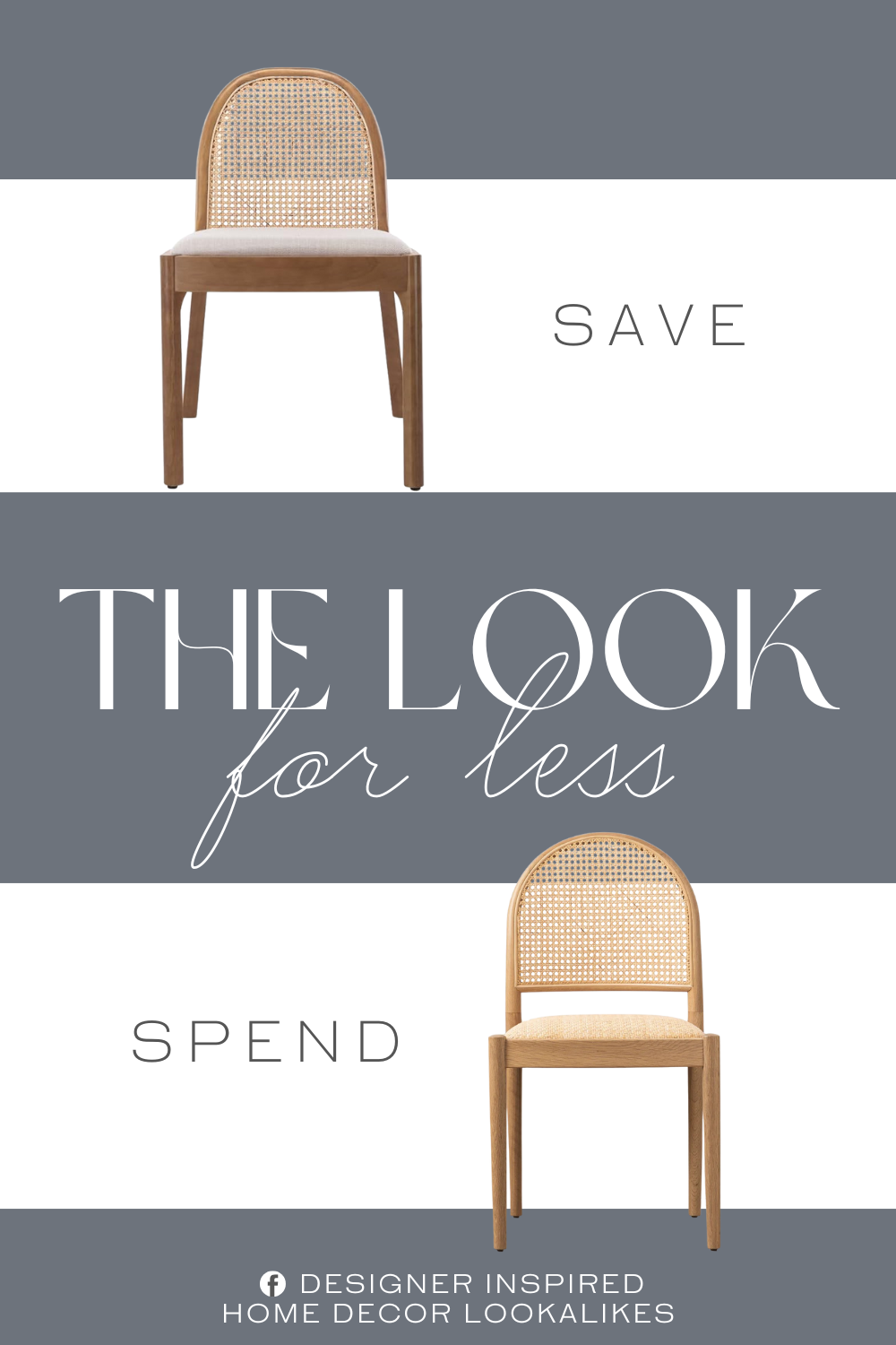 McGee & Co Hadden Dining Chair Dupe. Arched rattan backrest add mid century country style to your home, create relaxed elegance for any space. The square padded seat cushion is linen or sherpa upholstered, adding modern appeal to your kitchen.