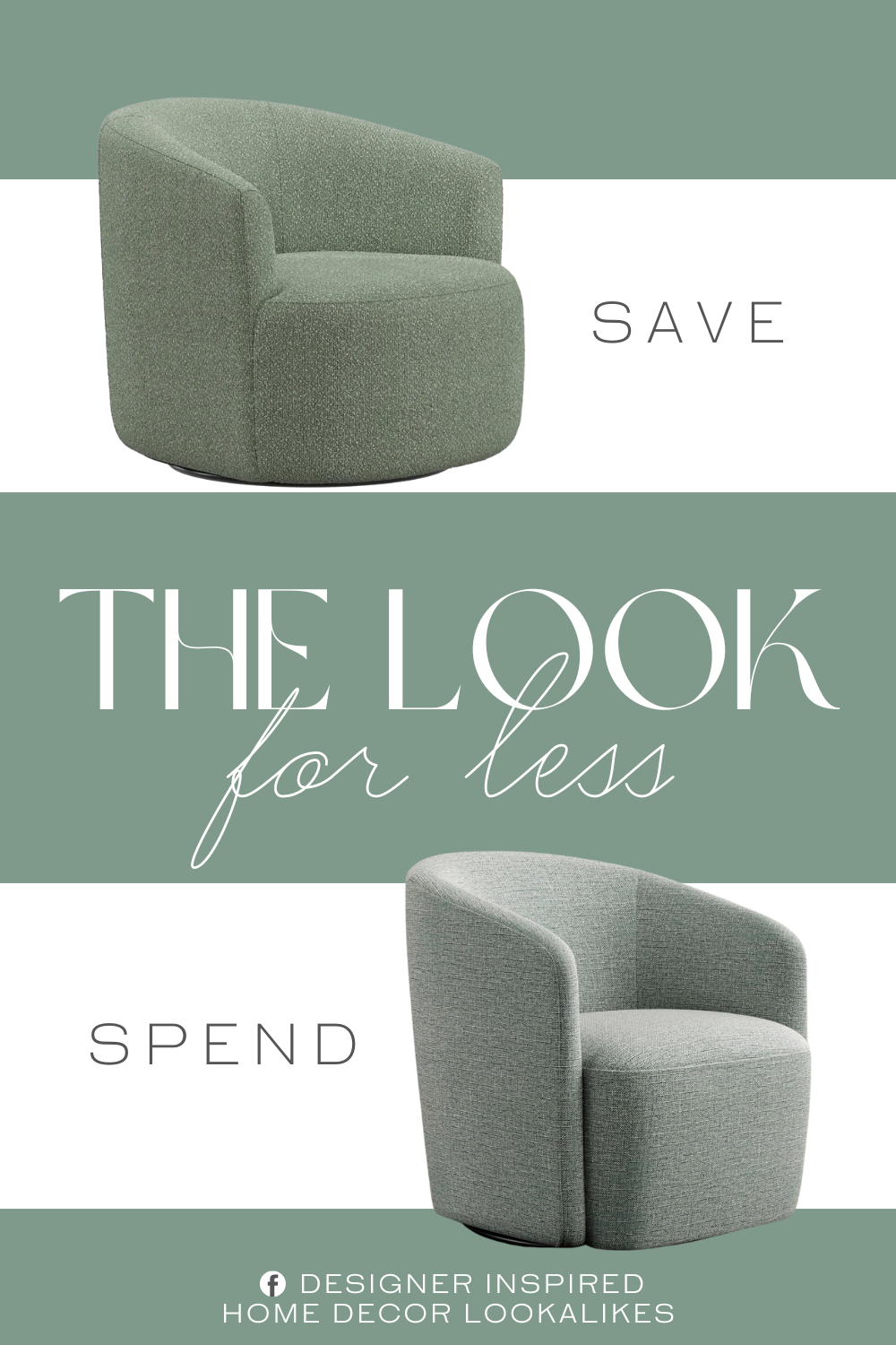 Pottery Barn Preston Swivel Chair Dupe. Boucle fabric upholstery. Olive color.