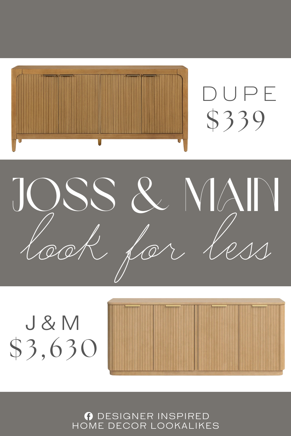 Joss & Main Nova Sideboard Dupe. Solid Wood Construction: Durable and built to last, ensuring timeless beauty. Hand-Applied Finish: A warm brown finish that adds a cozy and inviting feel to any room.