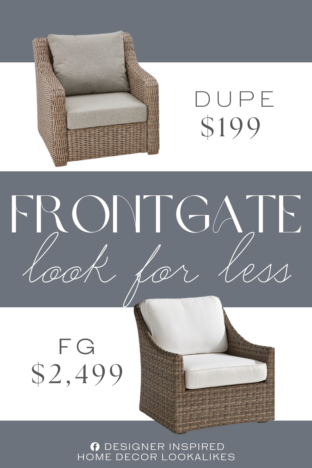 Frontgate Ashby Lounge Chair with Cushions Dupe. E-coated and powder-coated steel frame for rust resistance. Scotchgard-treated, UV- and fade-resistant polyester fabric.