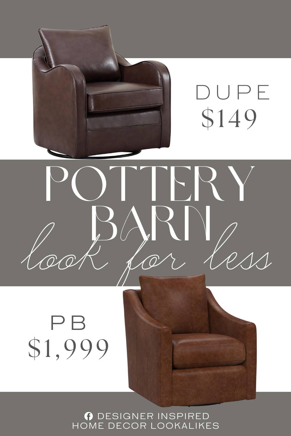 Pottery Barn Ayden Slope Arm Leather Swivel Glider Dupe. This barrel swivel chair is made from oiled leather for next-to-skin comfort and easy to clean, this bucket couch has a back pillow to support the lower back; the seat cushion is padded with high-density foam for top comfort and wrapping, it's the perfect centerpiece for your nursery.