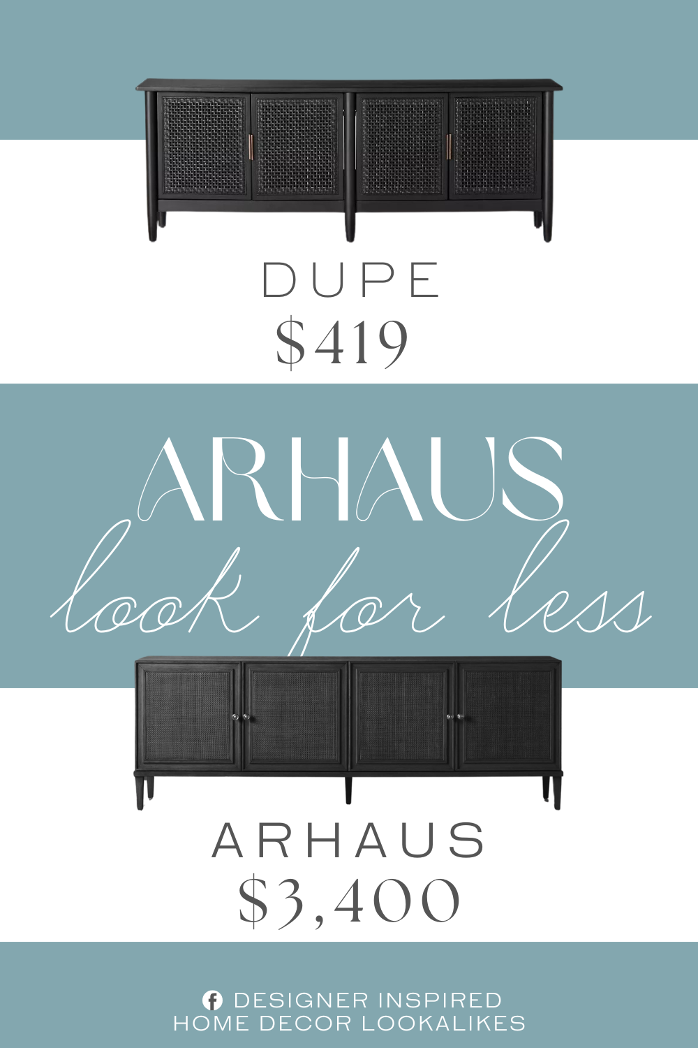 Arhaus Pearson Media Console Dupe. Crafted from wood in a solid finish for a stylish look, this storage cabinet showcases a clean-lined silhouette with cane detailing on the doors to provide a timeless, textured look that complements a variety of furniture styles and color palettes.