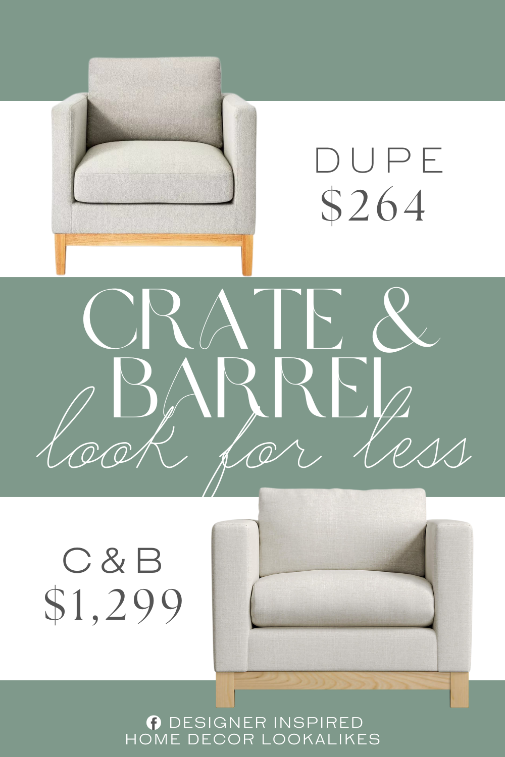 Crate & Barrel Pacific Wood Chair Dupe. Designed on a wooden base, this accent chair with arms has solid-colored upholstery that pairs well with the wood to add a sophisticated look to your space.