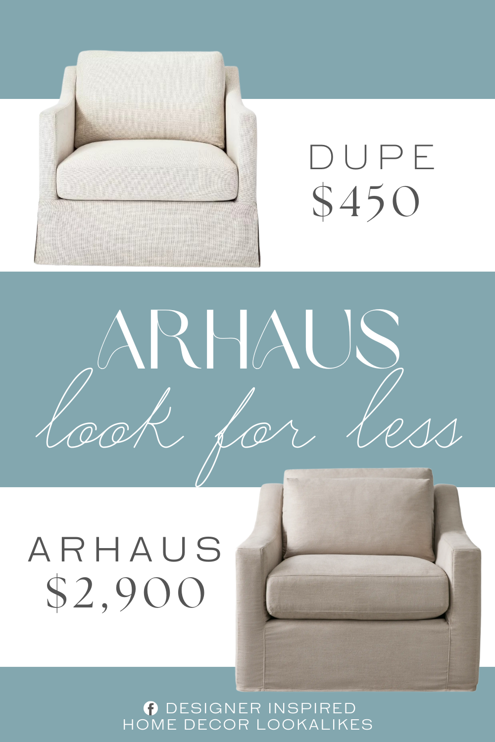Arhaus Ashby Slipcovered Swivel Chair Dupe. With its padded back, seat and armrests, this upholstered chair swivels for comfort and convenience.