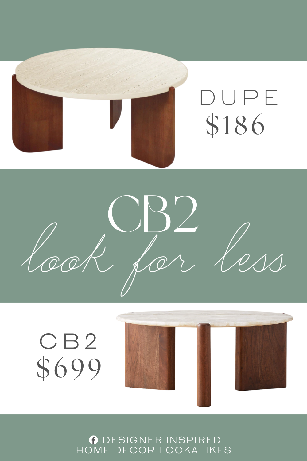CB2 Santoro Round White Quartz Coffee Table Dupe. With its sleek round shape and clean lines, this coffee table adds a touch of contemporary style to your living room.