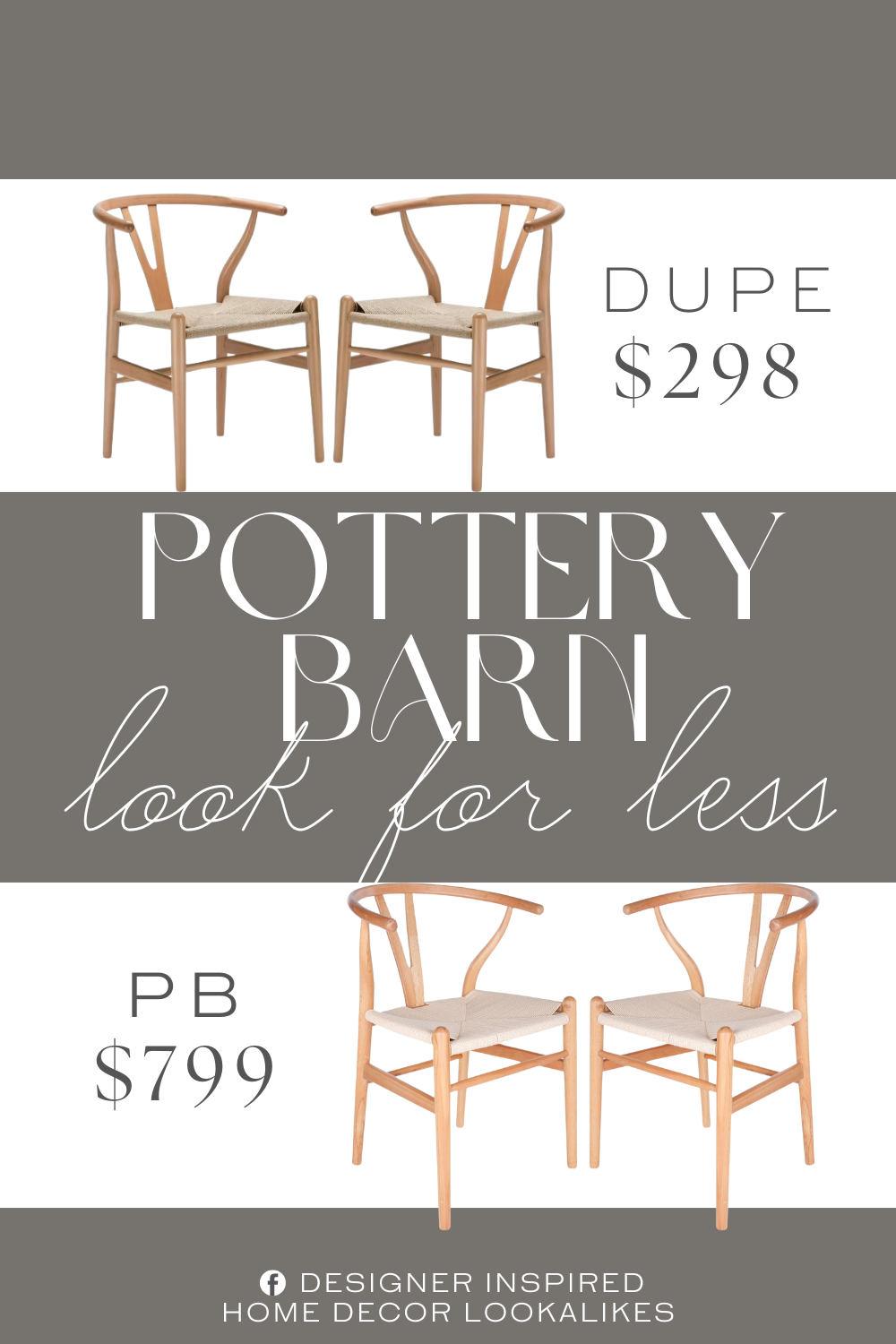 Pottery Barn Faith Dining Chair Dupe. The chair features a durable solid wood frame with a medium finish, ensuring longevity and a classic look.