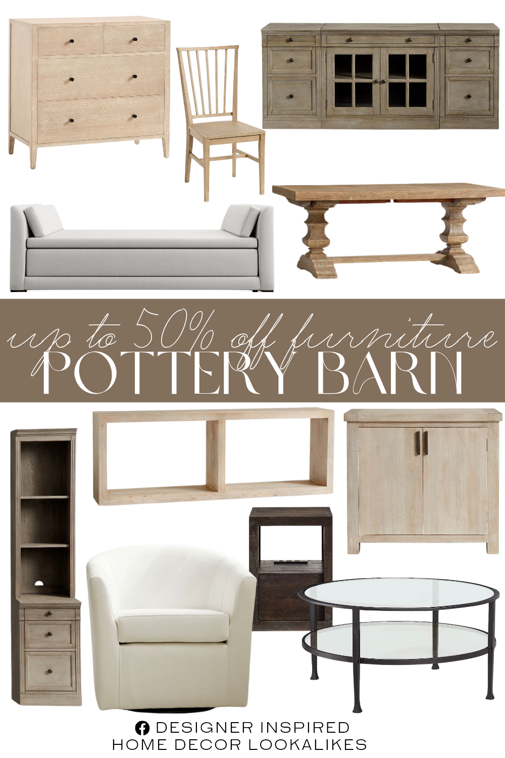 Pottery Barn Memorial Day Furniture Sale. Hyde Swivel Chair. Luna Daybed Sleeper. Livingston Media Console. Rylee Dresser. Tanner Round Coffee Table. Meraki Dining Chair. Livingston Narrow Bookcase with Cabinet. Folsom Grand Console Table. Banks Extendable Dining Table. Cayman Charging Nightstand.