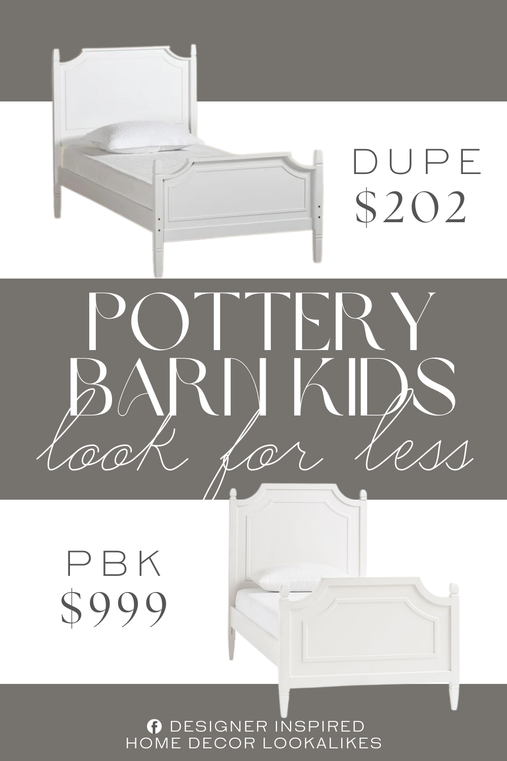 Pottery Barn Kids Ava Regency Bed Dupe. Classic and traditional twin size platform bed, Constructed from Rubberwood, Scalloped corners, Inset paneling, Tapered legs, Product Color: White