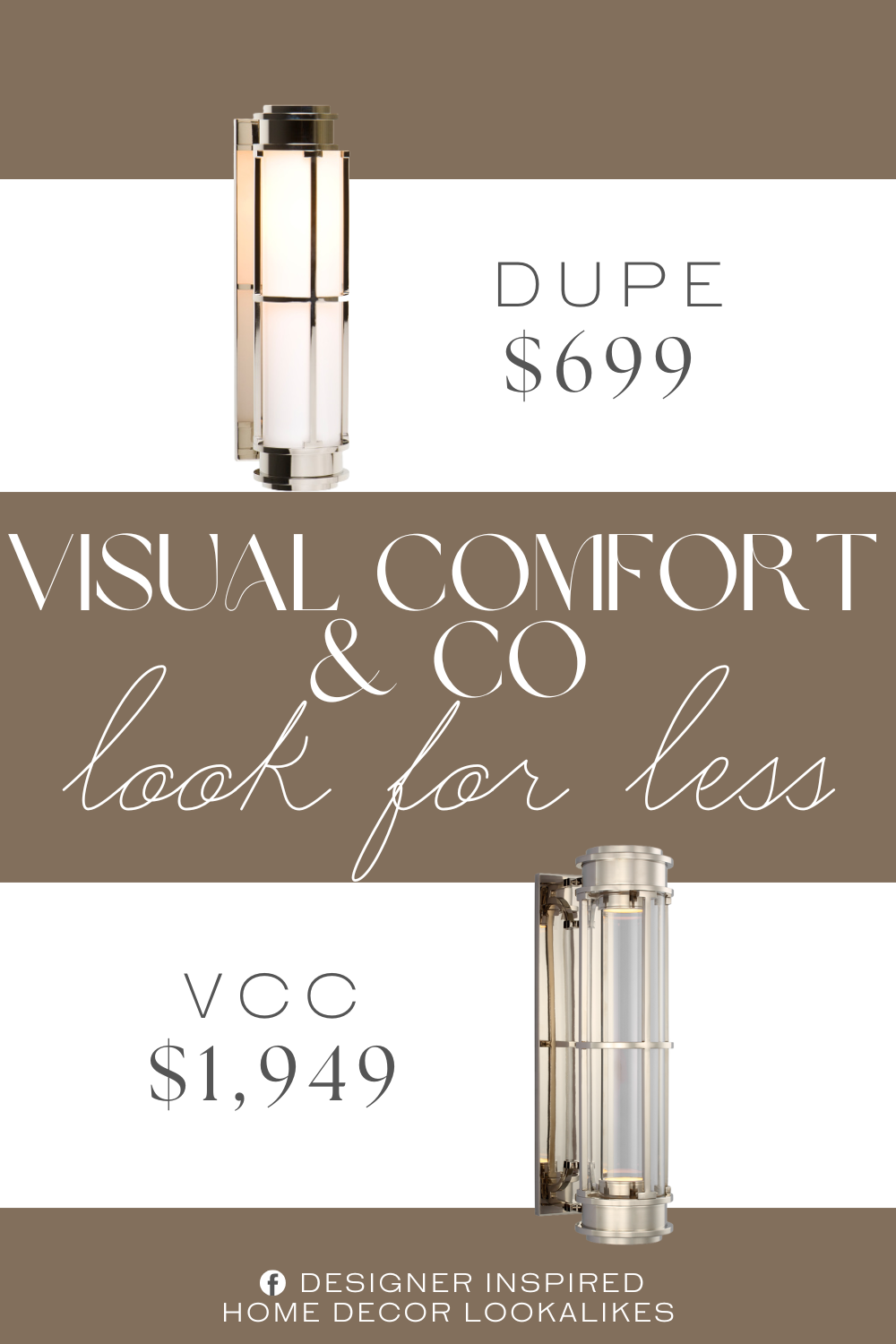 Visual Comfort & Co Gracie Linear Sconce Dupe. opaque bulb cover, hardwiring required, ETL listed. metal.