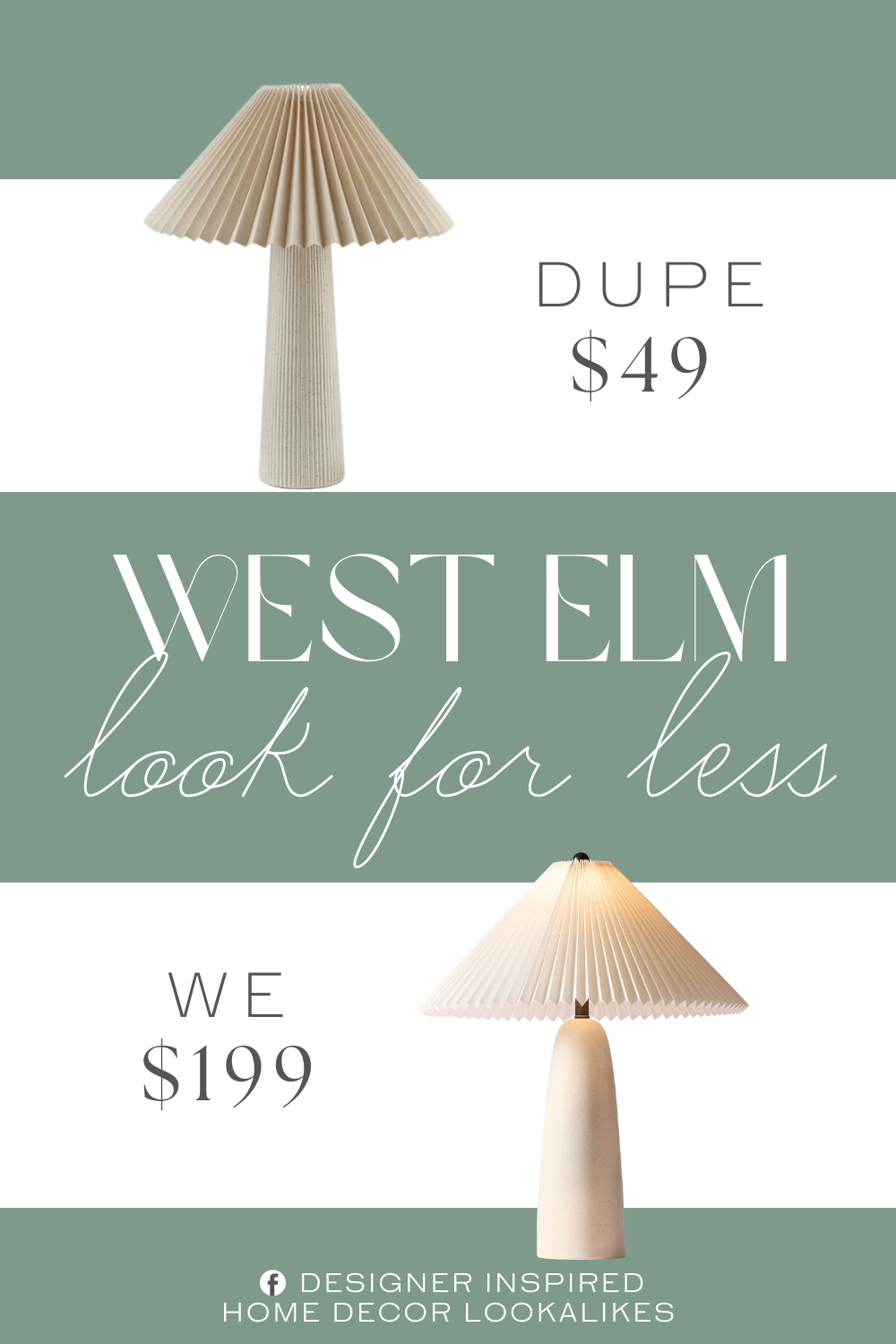 West Elm Louis Table Lamp Dupe. Modern tabletop lamp with a stylish pleated fabric lampshade. Features an elegant ivory ceramic cylinder base.