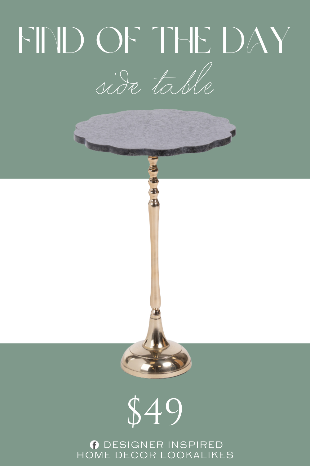Find of the Day Scalloped Solid Marble Top Table. marble top, scalloped trim. marble.