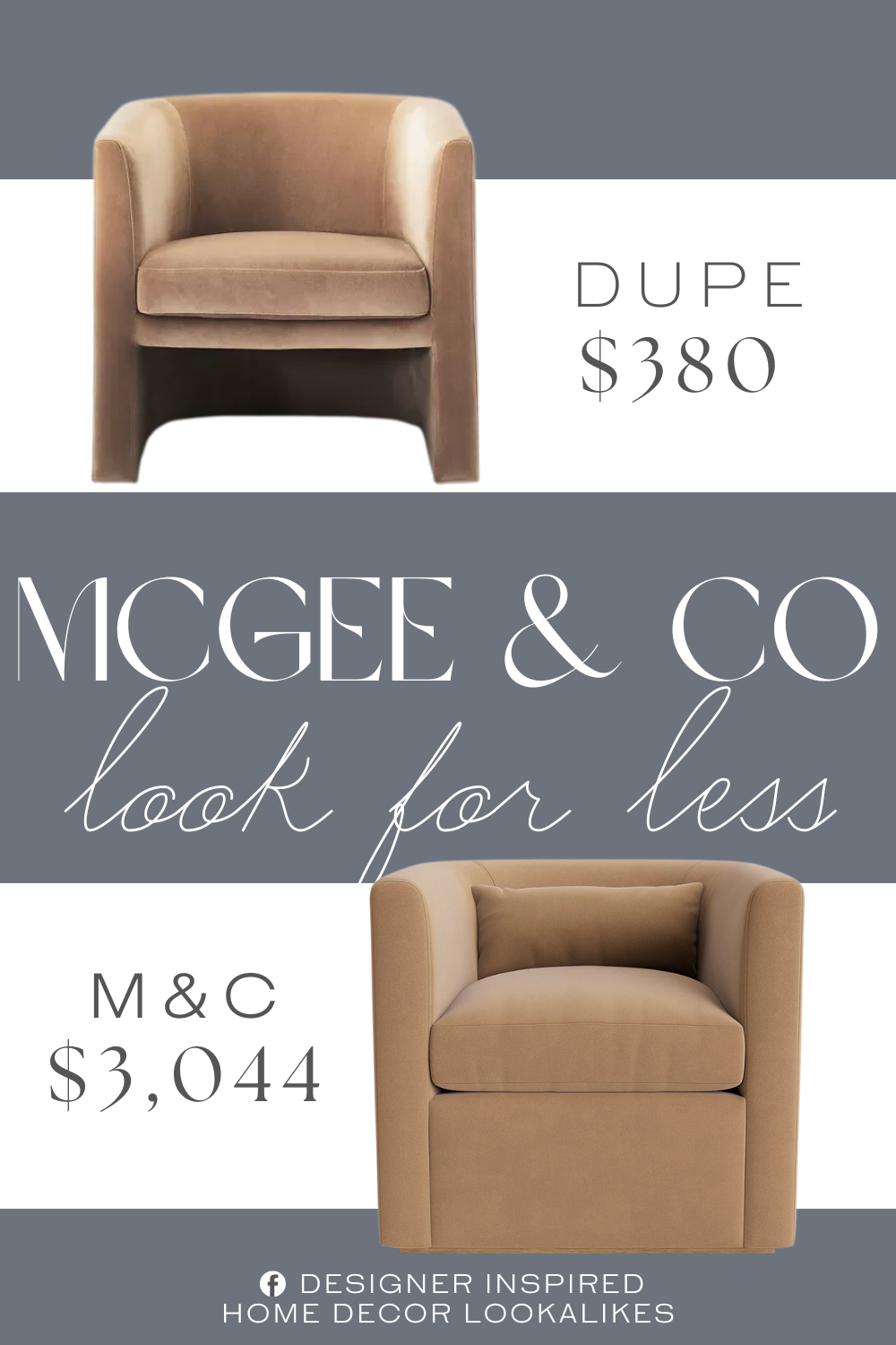 McGee & Co Reese Lounge Chair Dupe. this accent chair has a barrel backrest that curves into high armrests, along with a wide foam cushioned seat to provide you a comfortable seating experience.