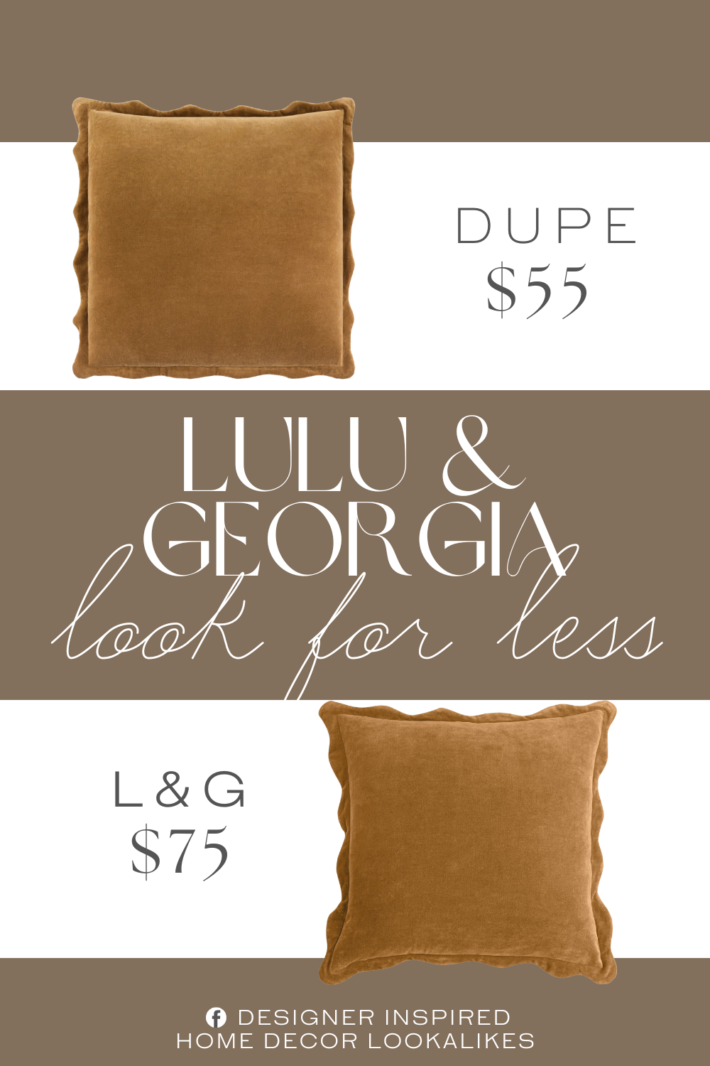 Lulu & Georgia Cora Pillow Dupe. Made from pure cotton and manufactured in India, this luxurious item combines comfort with sophisticated design.