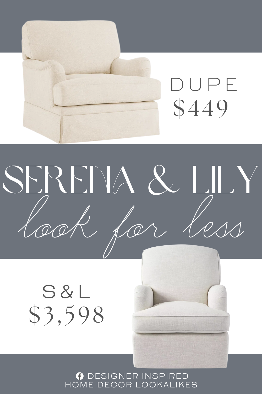 Serena & Lily Miramar English Roll Arm Swivel Glider Dupe. Built to last, the chair features a sturdy base crafted from strong metal and a wood frame, providing exceptional support and safety.