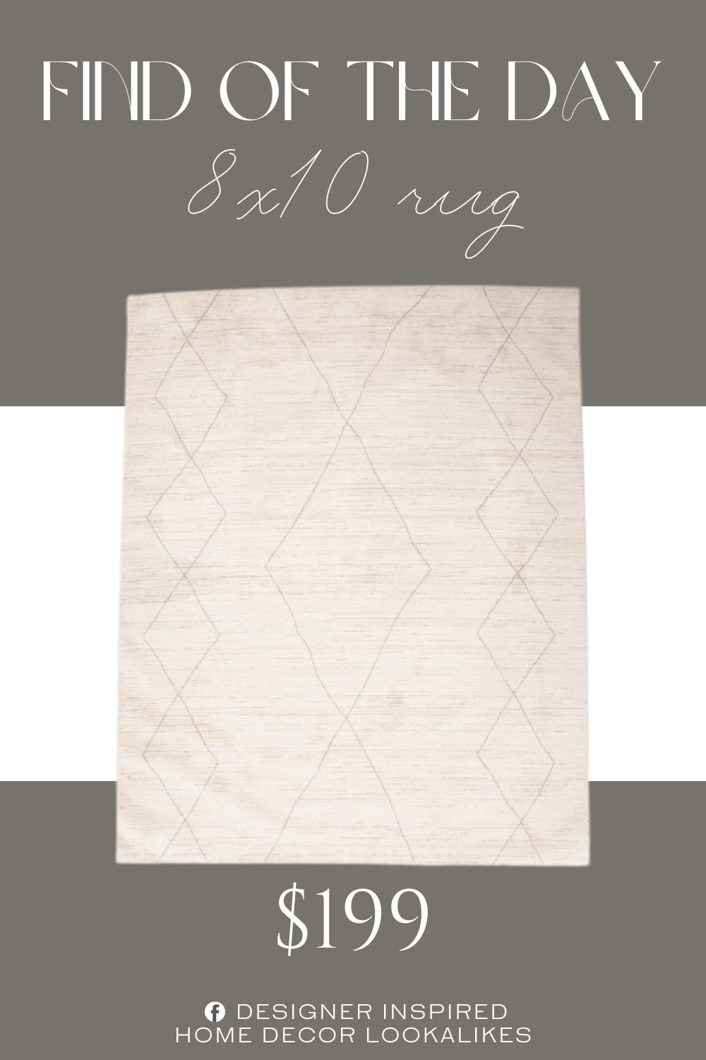 Find of the Day 8x10 Wilds Diamond Area Rug. indoor use, low pile, abstract style, bohemian look, rug pad recommended for use. diamond pattern. polypropylene and polyester.