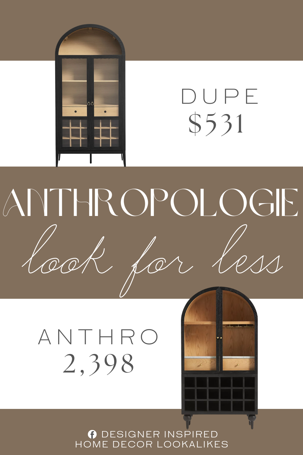 Anthropologie The Fern Marble Top Bar Cabinet Dupe. It features tempered glass doors that reveal a thoughtfully arranged interior, including a dedicated wine rack that holds up to 20 bottles, a stemware rack for hanging glasses, and two full-glide cutlery drawers for bar essentials.