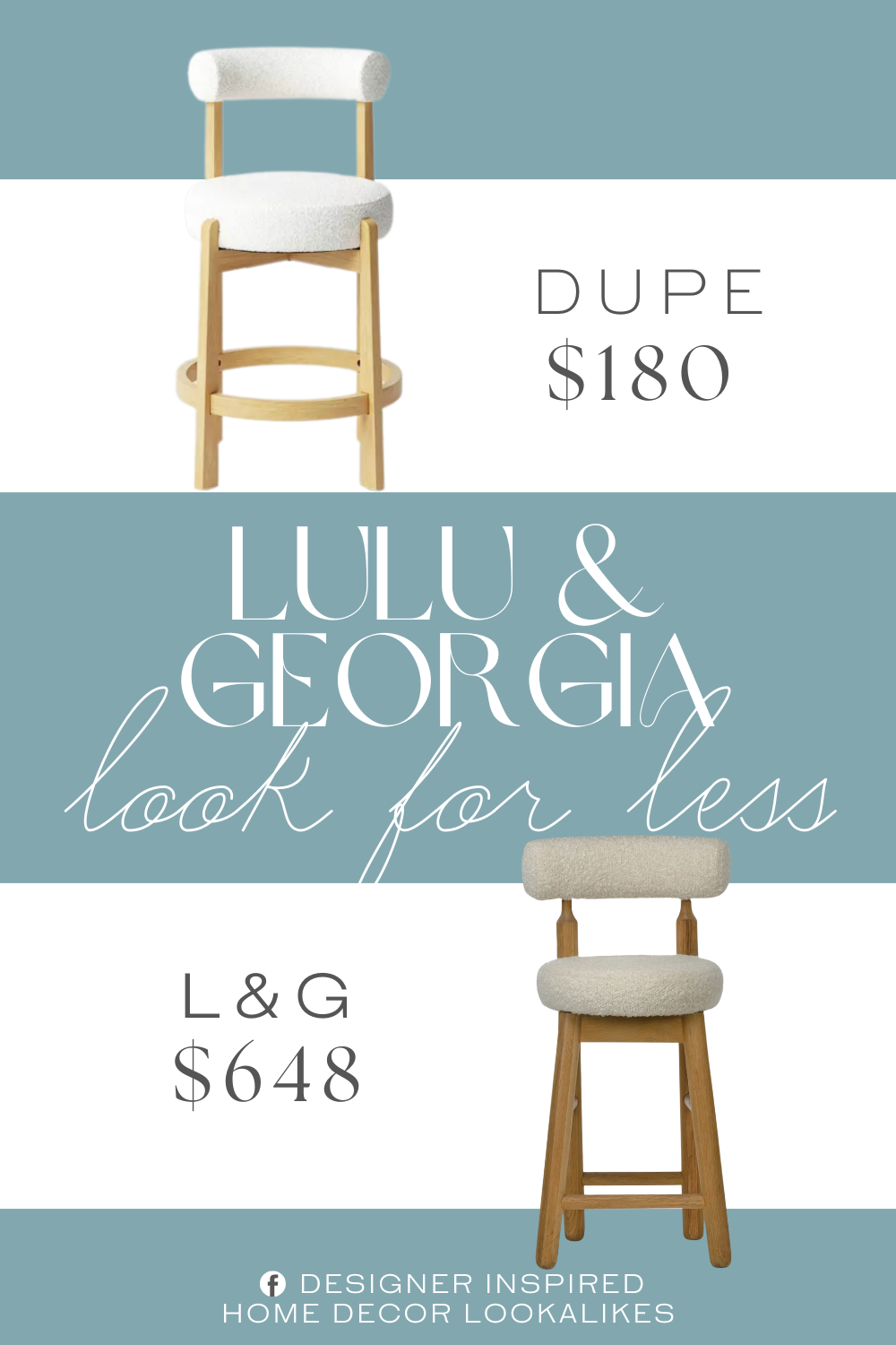 Lulu & Georgia Ross Counter Stool Dupe. Supported on a wooden frame, this counter-height bar stool features a round upholstered seat with an open raised backrest with upholstery for comfort.