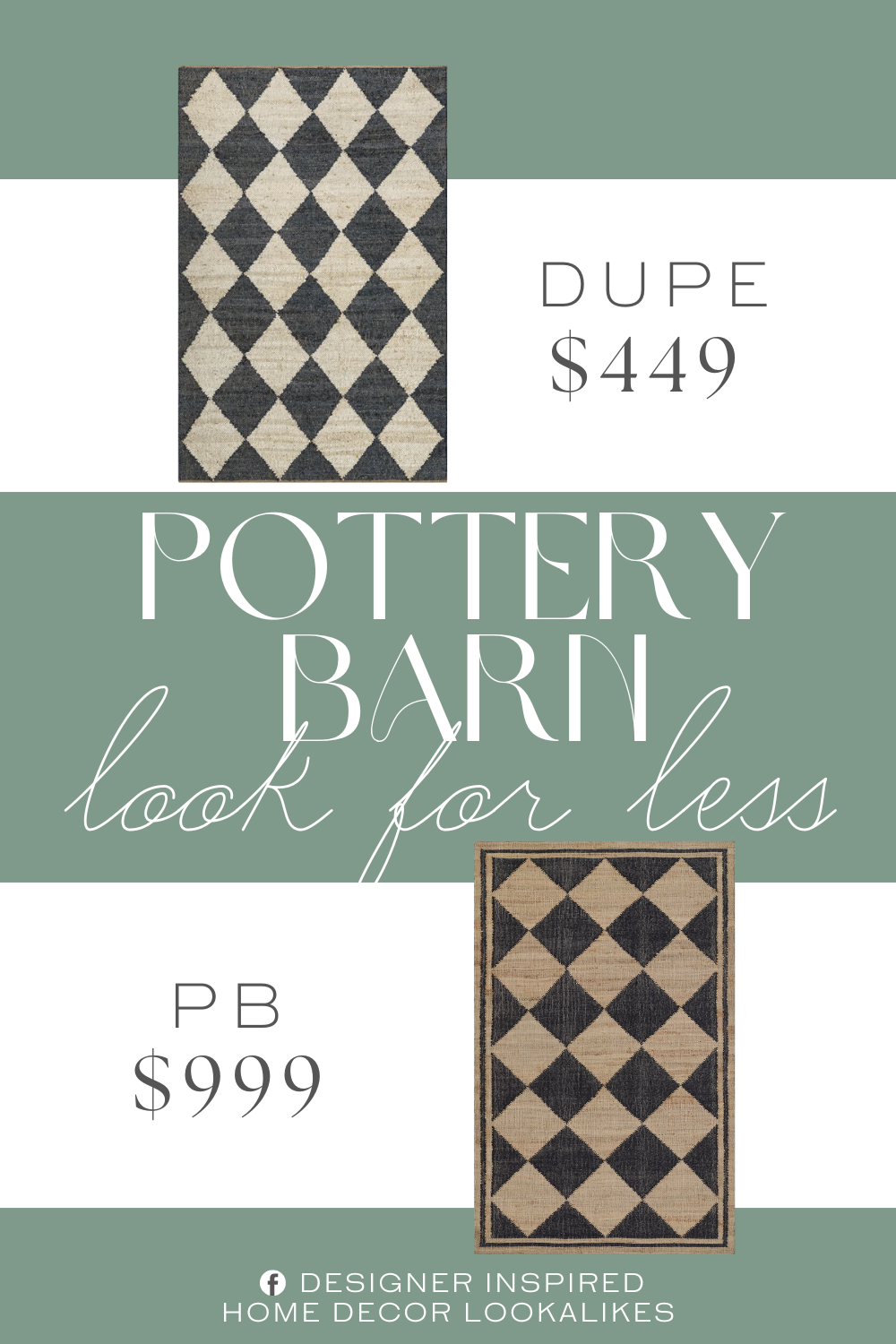 Pottery Barn Momeni Handwoven Diamond Wool Rug Dupe. It is handmade from 100% Jute and expertly made in India with quality craftsmanship.