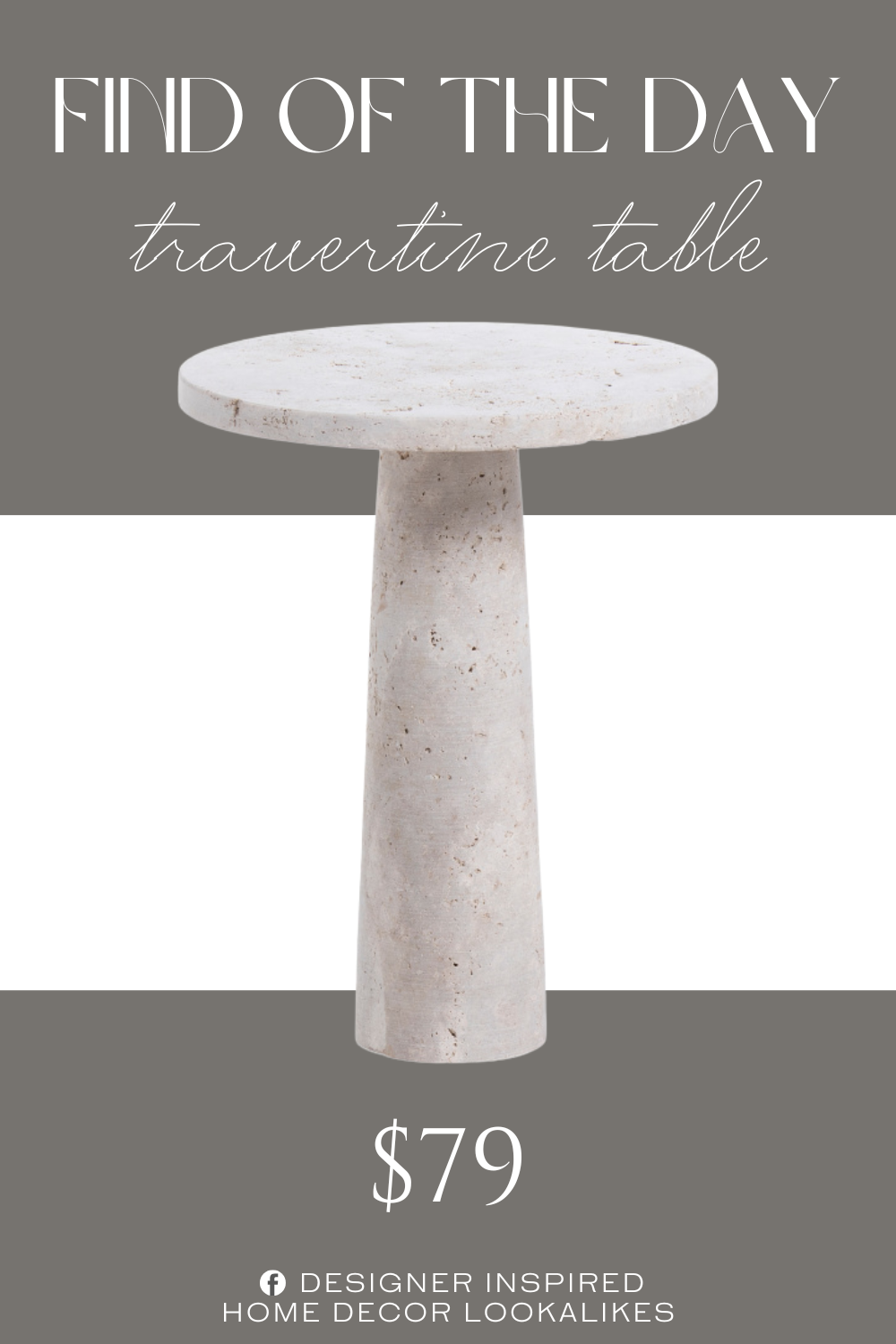 Find of the Day Solid Travertine Table. textured finish, modern design. travertine.