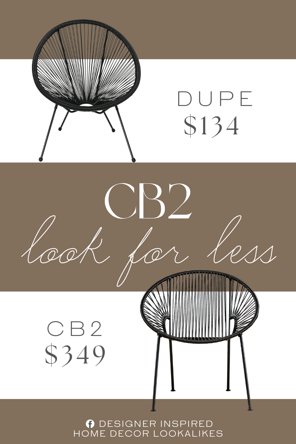 CB2 Ixtapa Black Outdoor Chair Dupe. This patio chair featuring a delightful hammock weave provides a timeless look to your home while providing ultimate comfort.