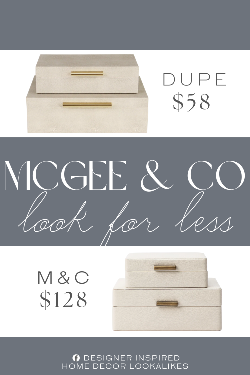 McGee & Co Cream Shagreen Box Dupe. This piece is made from a complementary blend of wood and vinyl materials