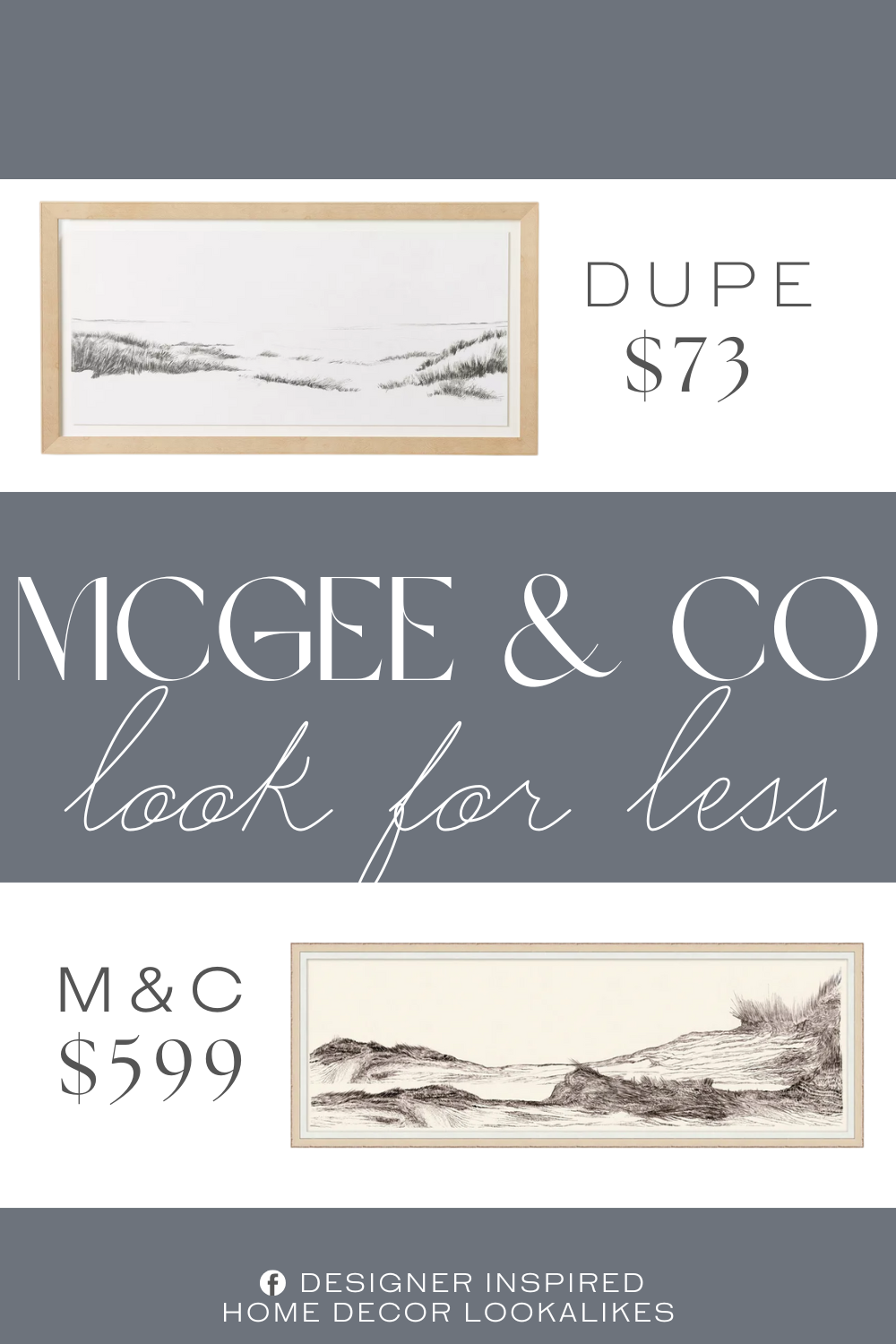 McGee & Co At the Seashore Dupe. This exquisite piece captures the essence of the outdoors, featuring a serene beach dune landscape presented in a lithograph medium. Its versatile beige frame blends right into your modern décor to add some neutral interest to your room.