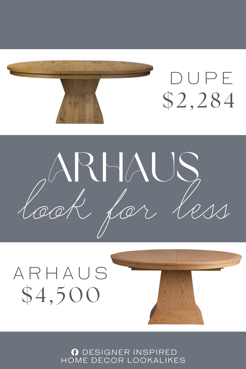 Arhaus Leighton Extension Dining Table Dupe. Extendable with Removable Leaf. Kiln-Dried Wood. Oak Wood Species.