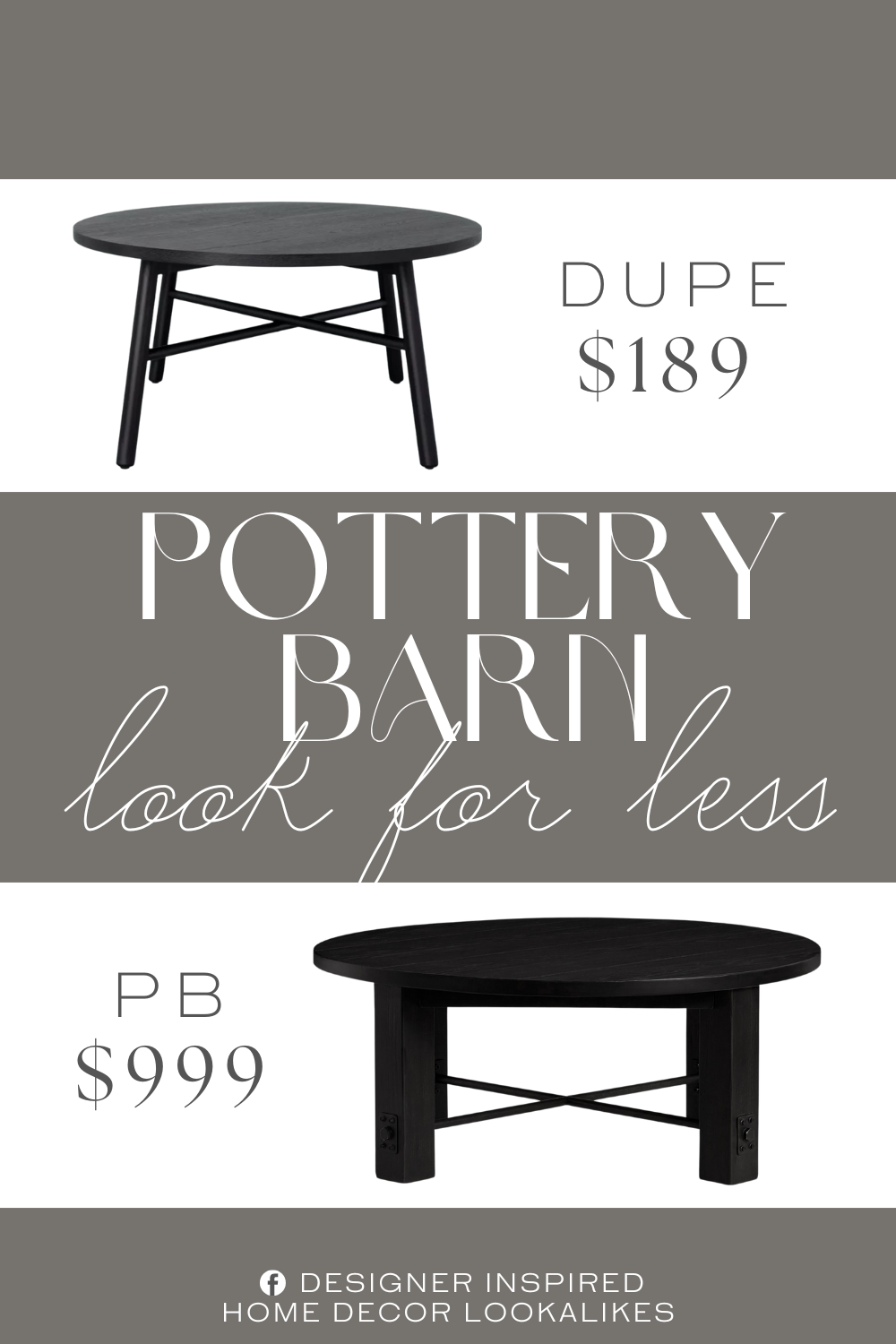 Pottery Barn Benchwright Round Coffee Table Dupe. Crafted from solid material for lasting use. Features adjustable leveling feet for stability.