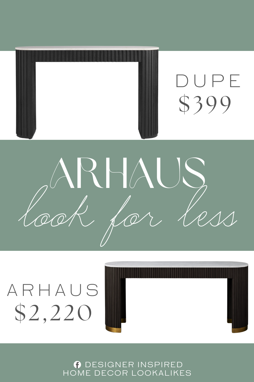Arhaus Finnley Console Table Dupe. Made of white marble and mango wood with sandblasted dark-onyx finish. the Corey console table contrasts a fluted wood base in a dark onyx finish with a genuine white marble top.