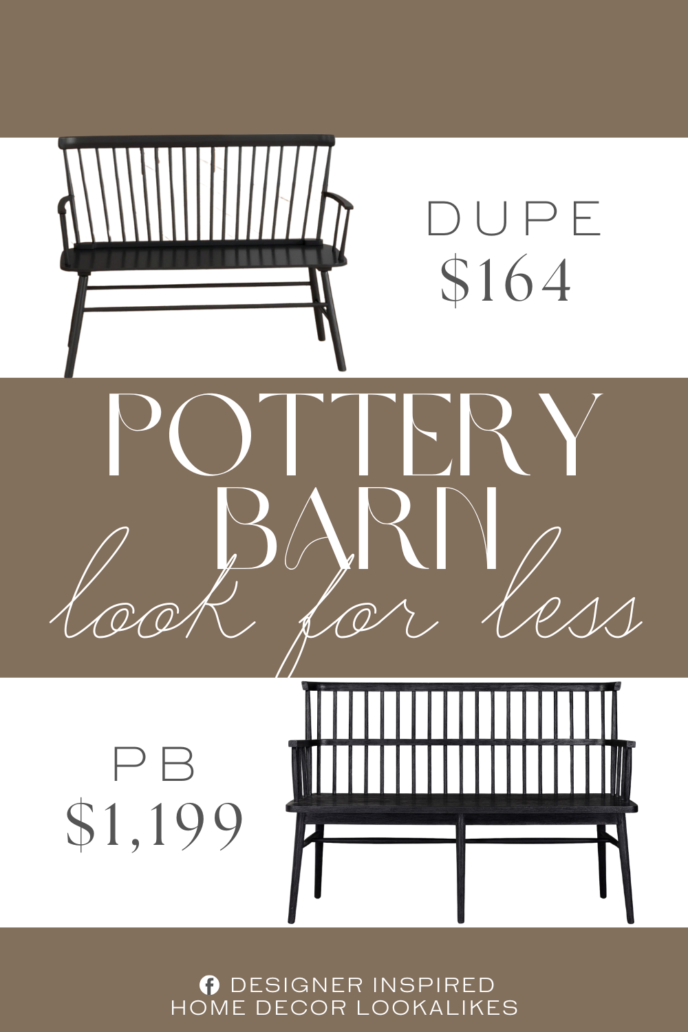 Pottery Barn Norris Entryway Bench Dupe. Slender arms and spindles along the back bring out this design’s traditional side, while a neutral finish helps it blend with a variety of color palettes and aesthetics.