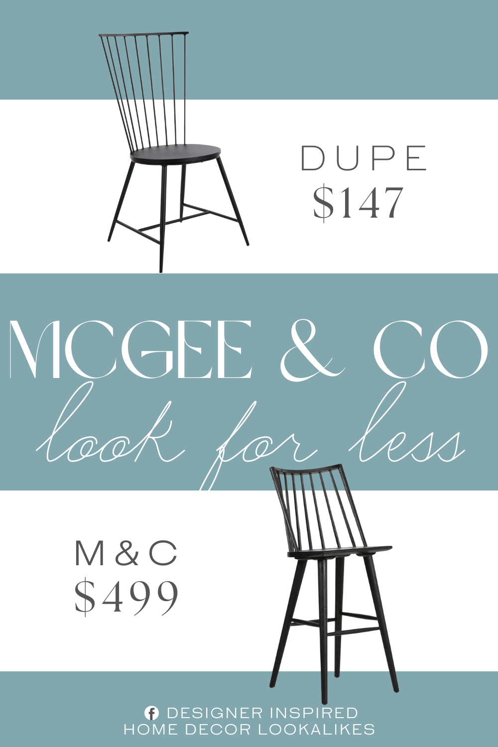 McGee & Co Madison Counter Stool Dupe. Stylish metal stool. Curved back for comfort.