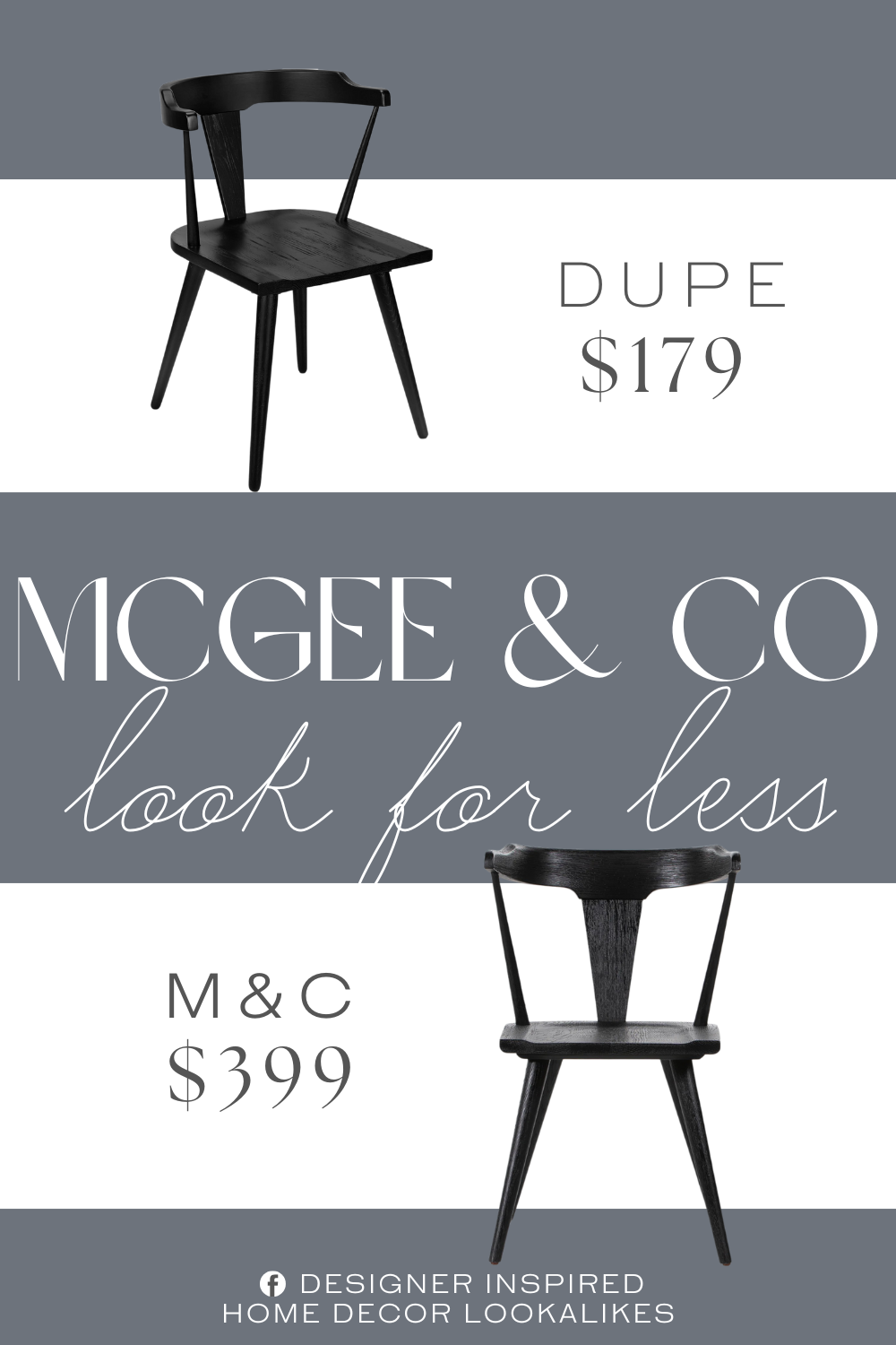 McGee & Co Ruthie Dining Chair Dupe. It is crafted from premium solid oak wood and finished in bold black. With its distinctive mid-century splat back and understated elegance, this kitchen & dining room chair is built to bring style and substance to your kitchen or dining space.