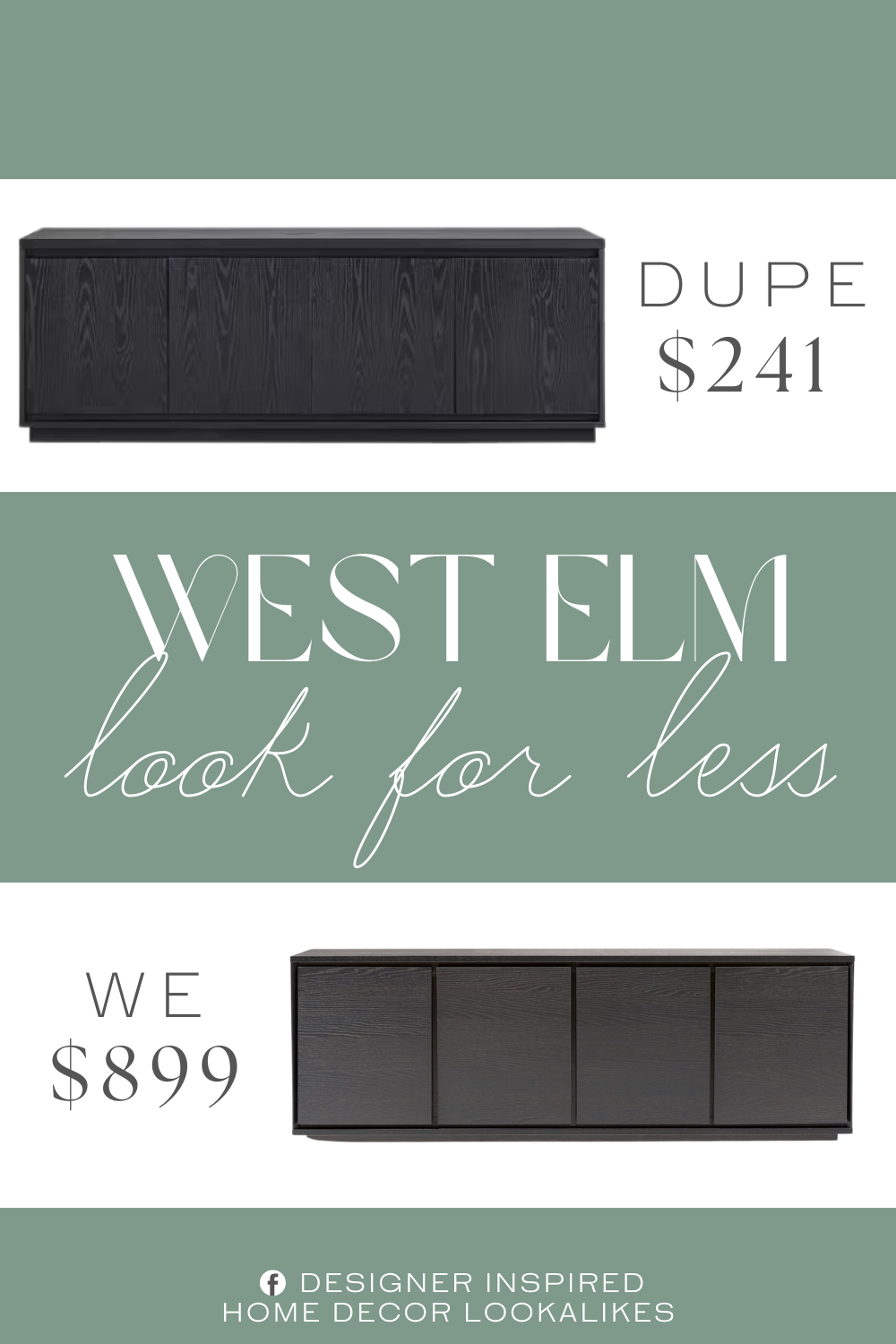 West Elm Norre Media Console Dupe. Made of high-quality MDF to ensure long-lasting use. Includes 4 enclosed cabinets and 4 shelves to store essentials.