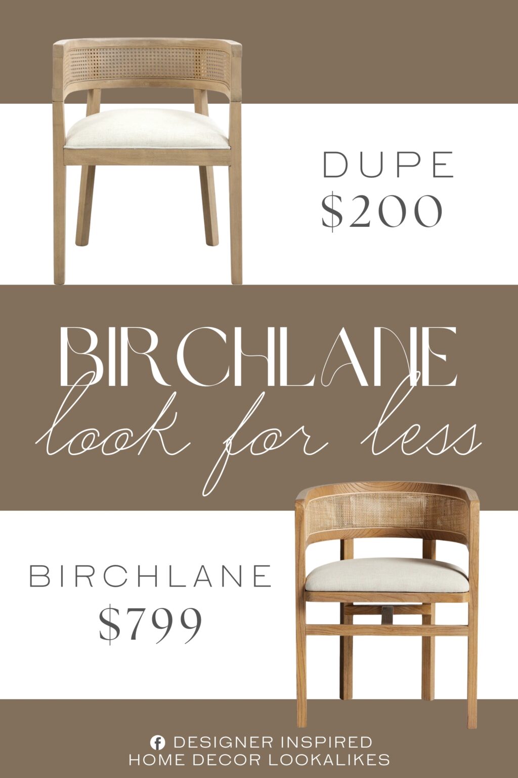 Birchlane Lavely Low Back Arm Chair Dupe. Upholstered in high-quality fabric with luxurious tones, this chair features a minimalist design crafted from solid rubber wood and rattan, combining natural beauty and a breathable feel at the backrest.